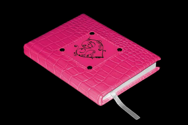 MJ Luxury Diary Red Heart - Pink Crocodile