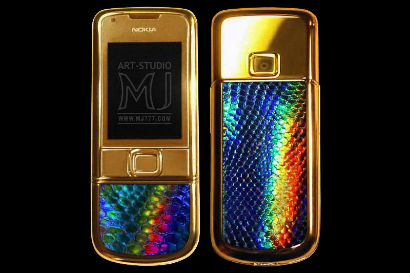 MJ Nokia 8800 Arte Gold Limited Edition - Rainbow Snake Leathe