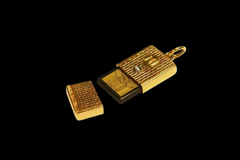 MJ - USB Flash Drive Gold Diamond Edition - White & Yellow Gold Inlaid Brilliant - Super Micro Jeweler USB Stick